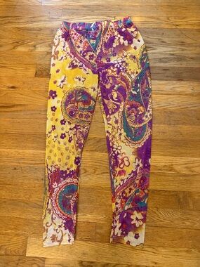 fifi Multicolor Floral Silk Blend paisley sheer pant leggings